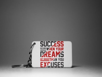 Dreams Get Bigger Than Excuses-White -Designable Keychains(Pack Of 2)