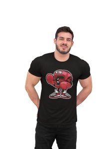 Boxing gloves Illustration -round crew neck cotton tshirts for men