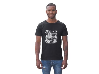 Walking Home -round crew neck cotton tshirts for men