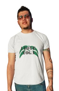 I love Yoga - White - Comfortable Yoga T-shirts for Yoga Printed Men's T-shirts White