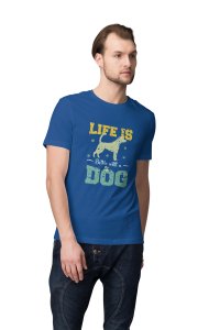 Life is better with a dog - printed stylish Black cotton tshirt- tshirts for men