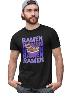 Ramen -Black printed cotton t-shirt - Comfortable and Stylish Tshirt