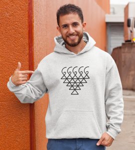 Saraswati yantra printed diwali themed unisex round neck blended WHITE Hoodie specially for diwali festival