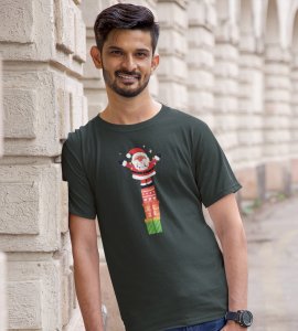 Santa On His Gifts : Best Santaclaus Printed T-shirt (Green) Best Gift For Secret Santa