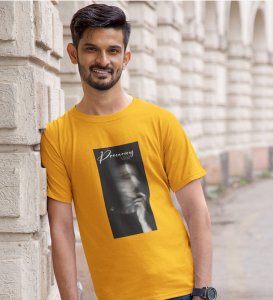 Hazardous Mind, Yellow Express Yourself: Trendy Front Printed Round Neck Tee - Men's Edition