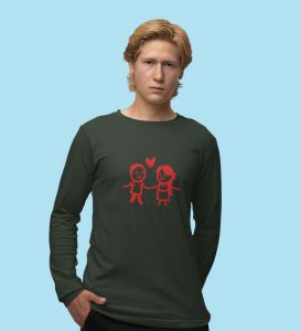 Couples In Love: (green) Full Sleeve T-Shirt For Singles