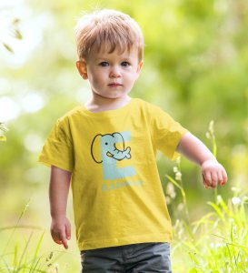 Elephantastic, Boys Round Neck Blended Cotton tshirt (yellow)
