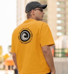 Father Of Bitcoin Wings Yellow Round Neck Cotton Half Sleeved Men's T Shirt with Printed Graphics