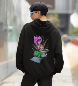 Restart Your Vibe Game Over Black Cotton Printed Hoodies For Men