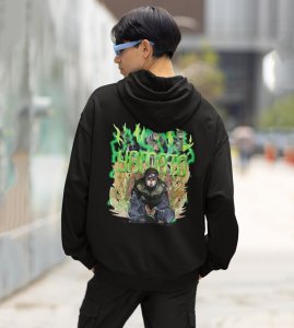 The Wood-Style Ninja with a Heart of Balance and Strength Printed Black Cotton Hoodie For Men