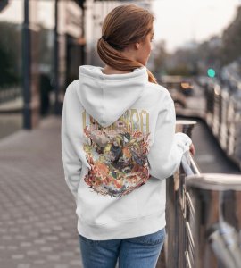 The Master of Clay with a Legacy of Art and Chaos Printed White Cotton Hoodie For Women