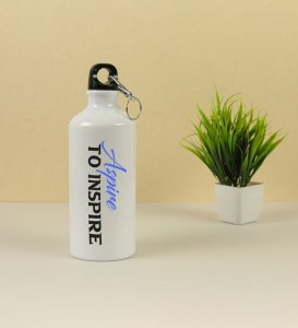 Inspirational Message: Aspire to Inspire Printed Aluminium Water Bottle 600ml