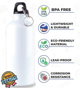 Spread Good Vibes Printed Aluminium Water Bottle 600ml