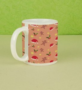 Jolly Santa Hats and Christmas Fun in a Pattern Full Printed Coffee Mug