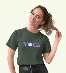 The Cradle Of Power Green Round Neck Cotton Half Sleeved Women T-Shirt with Printed Graphics