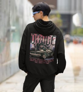 Power Born to Conquer the Streets  Iconic Performance Car Printed Black Hoodie for Men