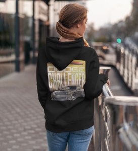 Muscle Meets the Asphalt High-Performance Car Printed Black Hoodie for Women