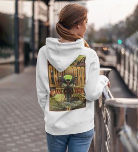 Ride with the Best Performance Sports Bike Printed White Hoodie for Women